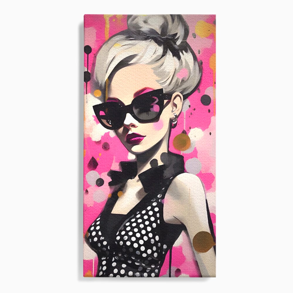 Tablou canvas cu tablou canvas cu femeie stilizata, fara rama, pe sasiu de lemn